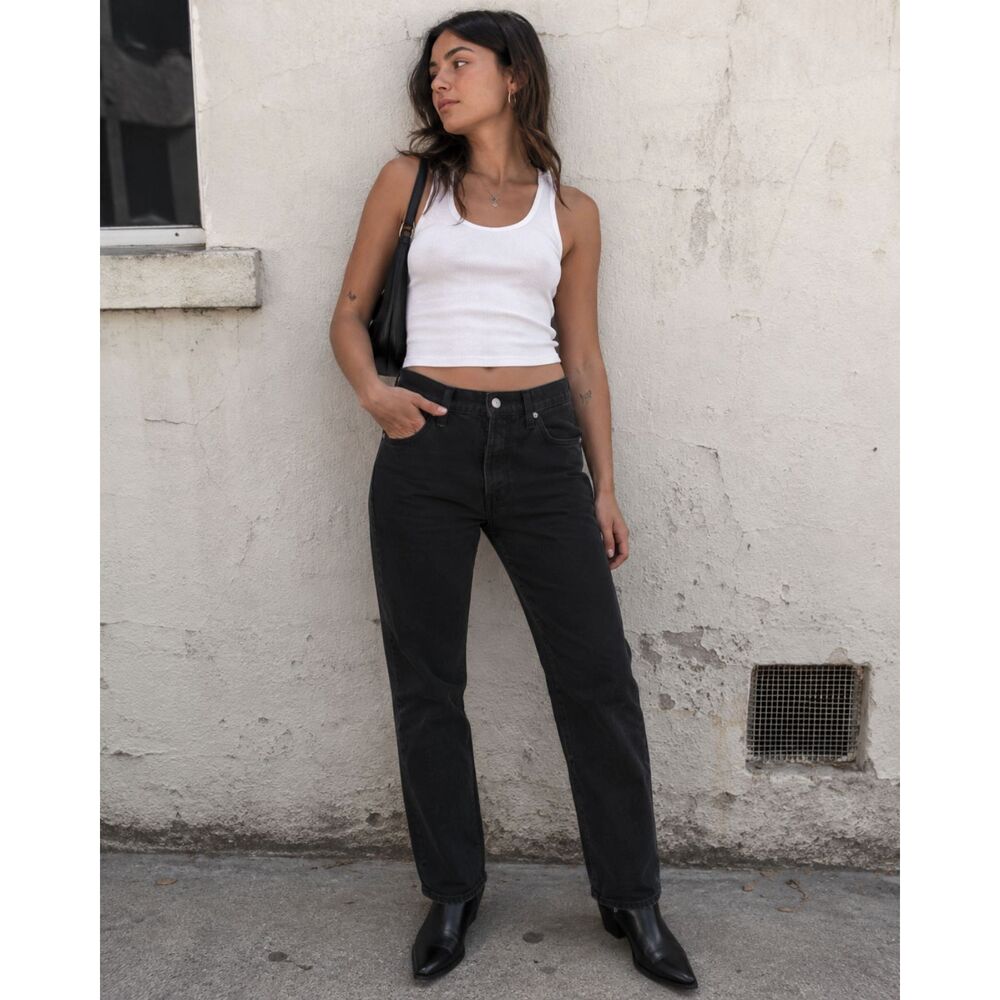 Levi's Premium Black Button Fly Wedgie Denim Jeans Trousers   Women's Size 26